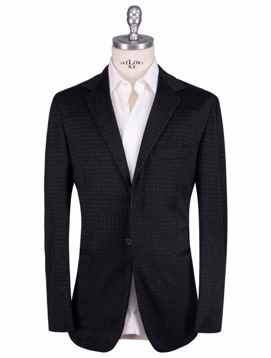 KNT Kiton Knt Dark Gray Cotton Cashmere Pa Blazer MOD. Easy Dark Gray 000