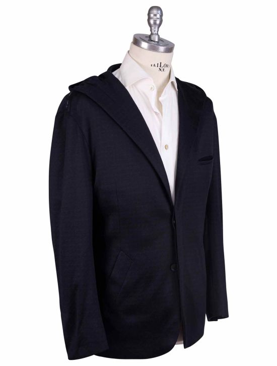 KNT Kiton Knt Blue Cotton Cashmere Pa Blazer Mod. King Blue 001