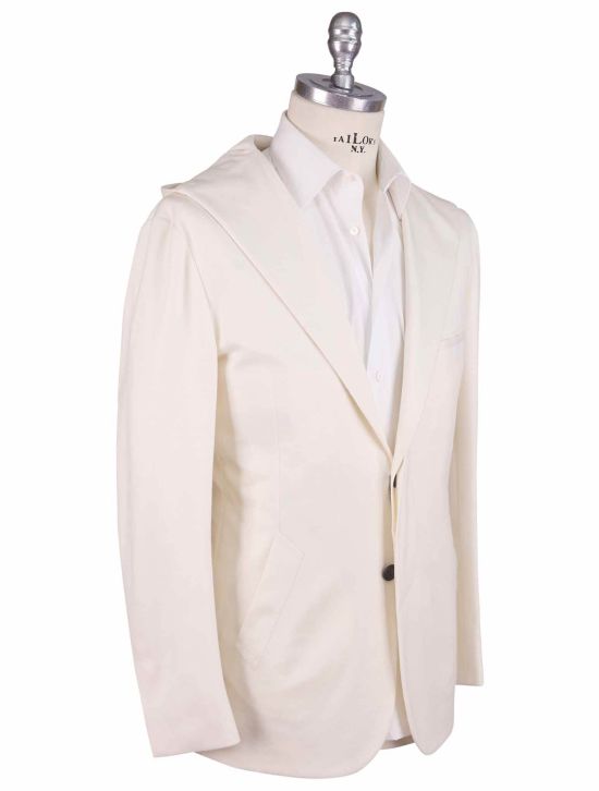 KNT Kiton Knt White Cotton Cashmere Pa Blazer Mod. King White 001