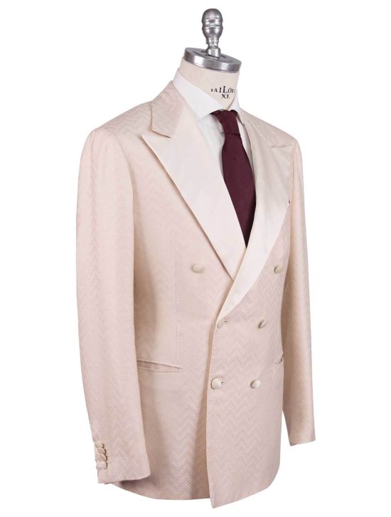 Kiton Kiton Beige Cashmere Silk Linen Smoking Blazer Beige 001