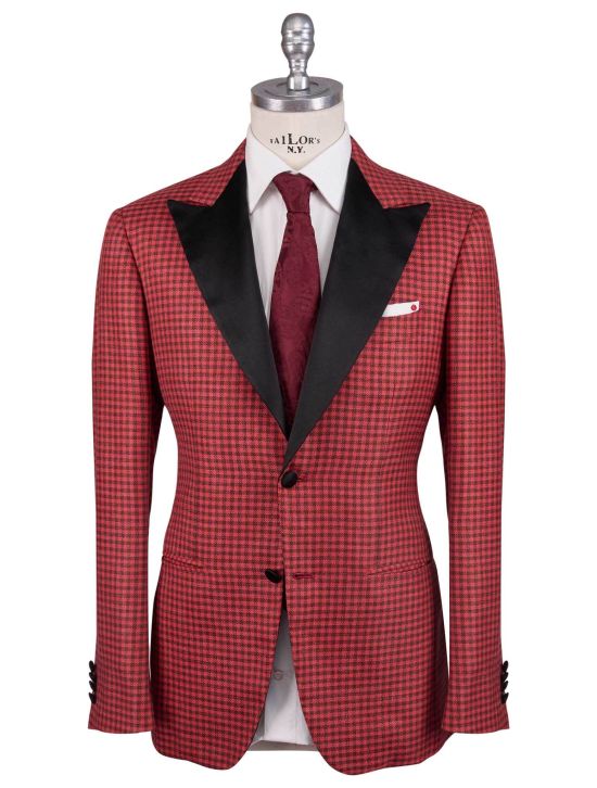 Kiton Kiton Black Red Cashmere Silk Linen Smoking Blazer Red / Black 000