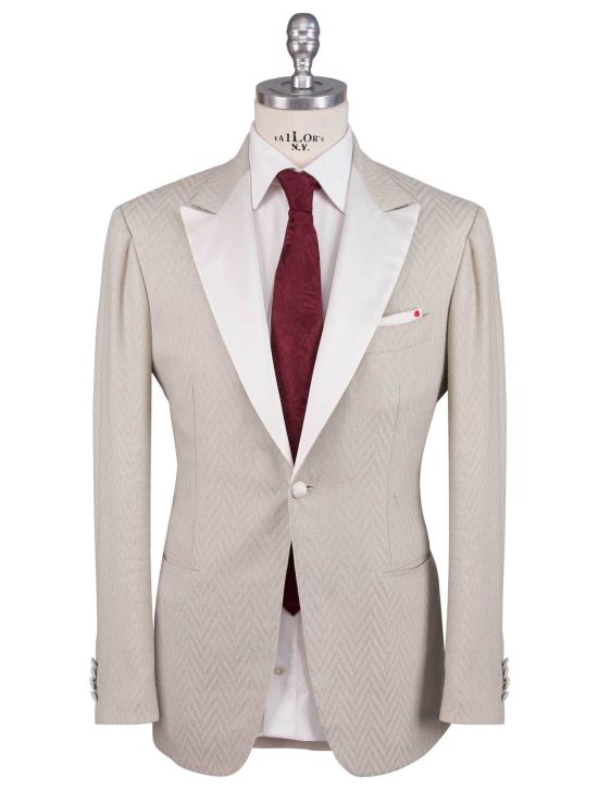 Kiton Kiton Beige Cashmere Linen Smoking Blazer Beige 000