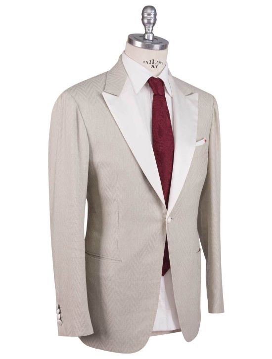 Kiton Kiton Beige Cashmere Linen Smoking Blazer Beige 001