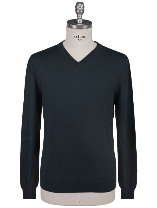 Kiton Kiton Green Cashmere Silk Sweater V-Neck Green 000