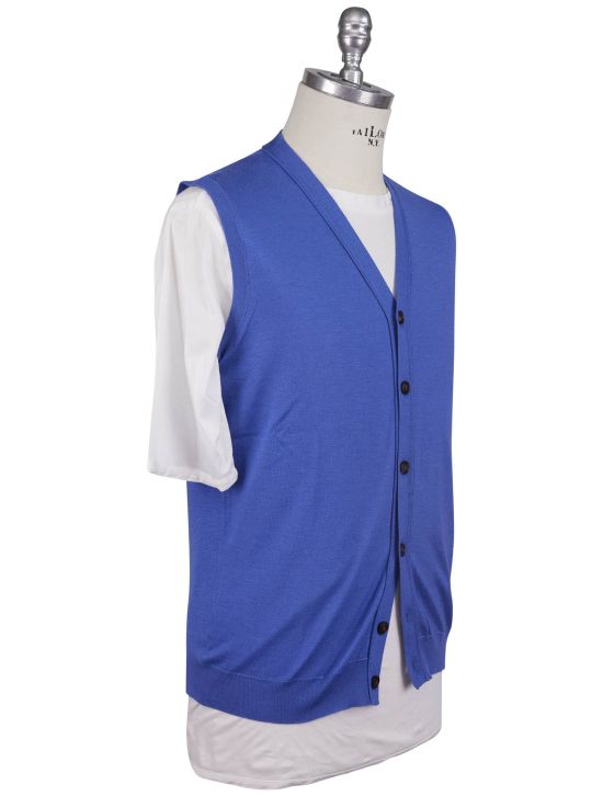 Kiton Kiton Blue Cashmere Silk Sweater Gilet Blue 001