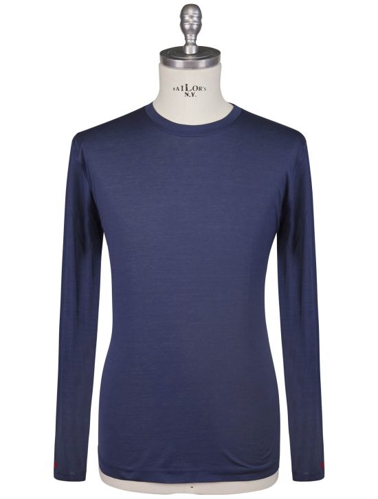 Kiton Kiton Blue Cotton Sweater Crewneck Blue 000