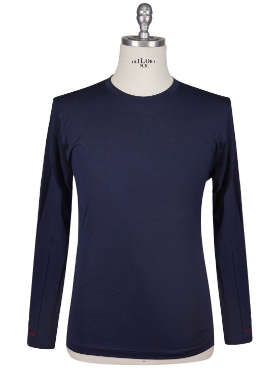 Kiton Kiton Blue Cotton Sweater Crewneck Blue 000