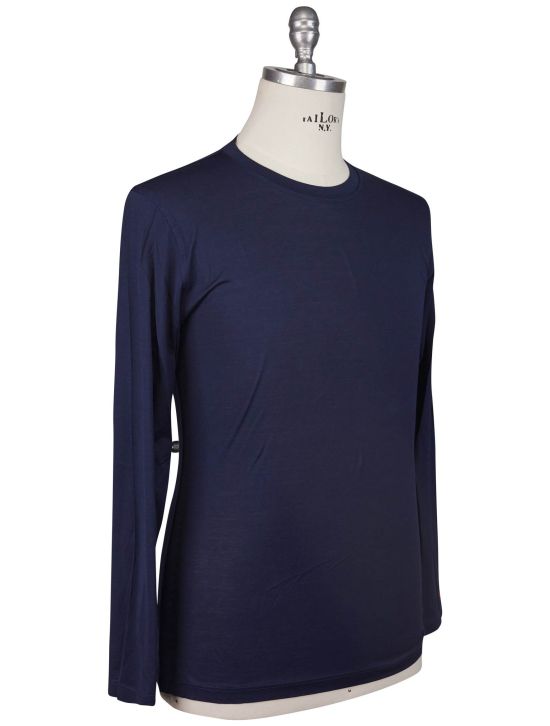 Kiton Kiton Blue Cotton Sweater Crewneck Blue 001