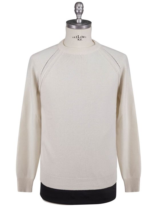 Kiton Kiton White Cashmere Sweater Crewneck White 000