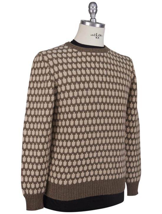 Kiton Kiton Brown Beige Cashmere Sweater Crewneck Brown / Beige 001