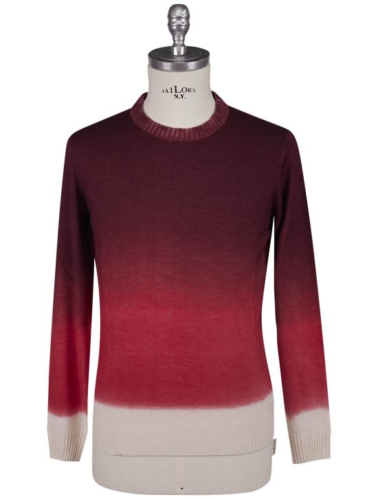 Kiton Kiton Red White Cashmere Silk Sweater Crewneck Red / White 000