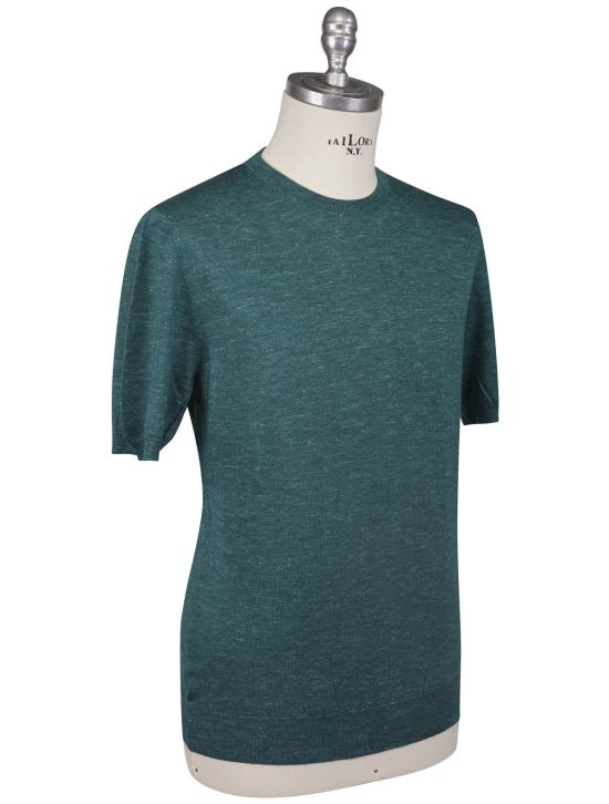 Kiton Kiton Green Silk Cashmere Linen T-Shirt Green 001