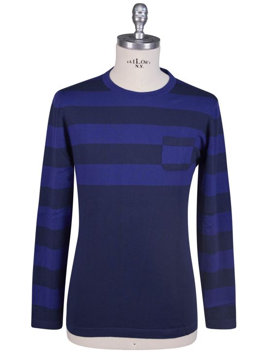 Kiton Kiton Blue Cotton Sweater Crewneck Blue 000