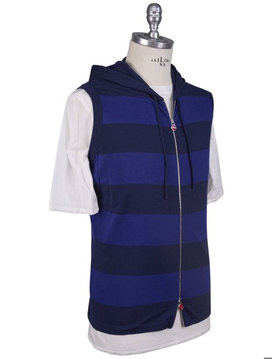 Kiton Kiton Blue Cotton Sweater Gilet Blue 001