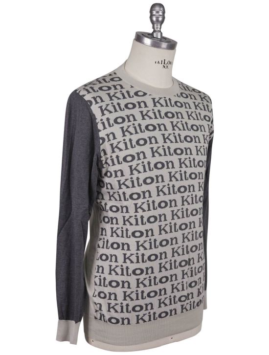 Kiton Kiton Gray Cotton Sweater Crewneck Gray 001