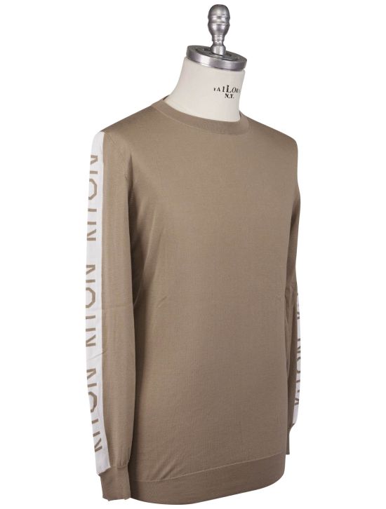 Kiton Kiton Taupe Cotton Sweater Crewneck Taupe 001