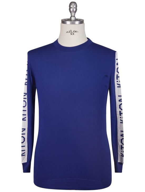 Kiton Kiton Blue Cotton Sweater Crewneck Blue 000