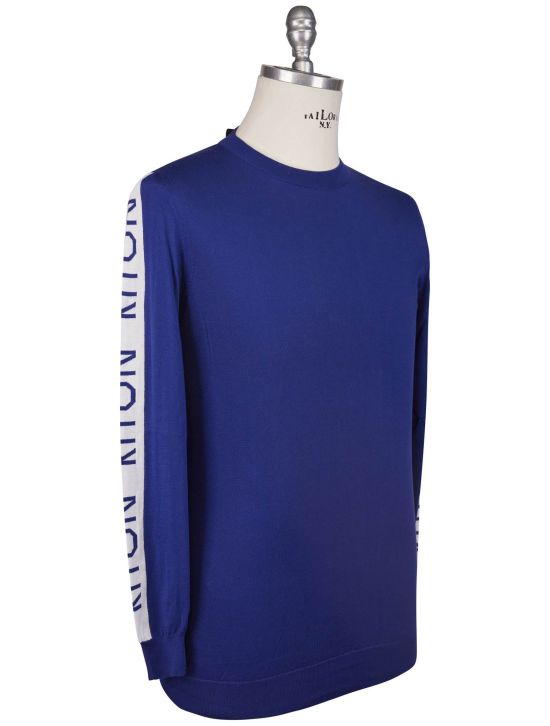 Kiton Kiton Blue Cotton Sweater Crewneck Blue 001