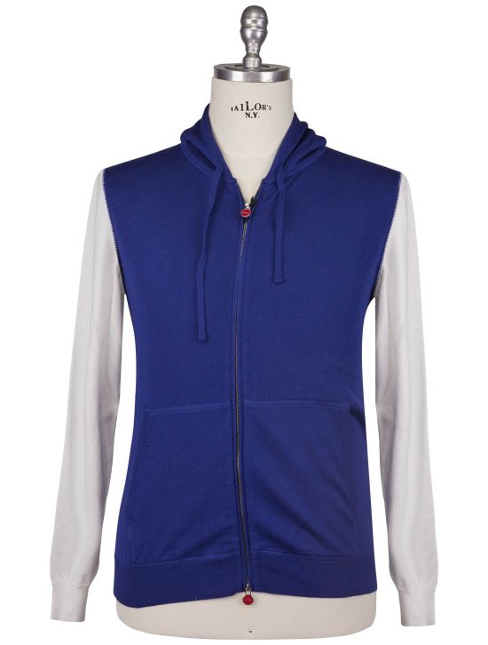 Kiton Kiton Blue Cotton Sweater Full Zip Blue 000