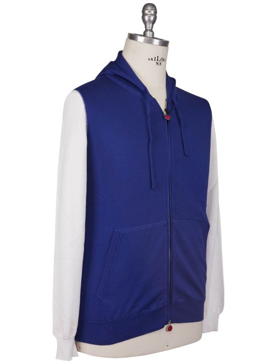 Kiton Kiton Blue Cotton Sweater Full Zip Blue 001