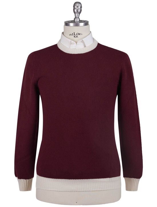 Kiton Kiton Burgundy Cashmere Sweater Crewneck Burgundy 000