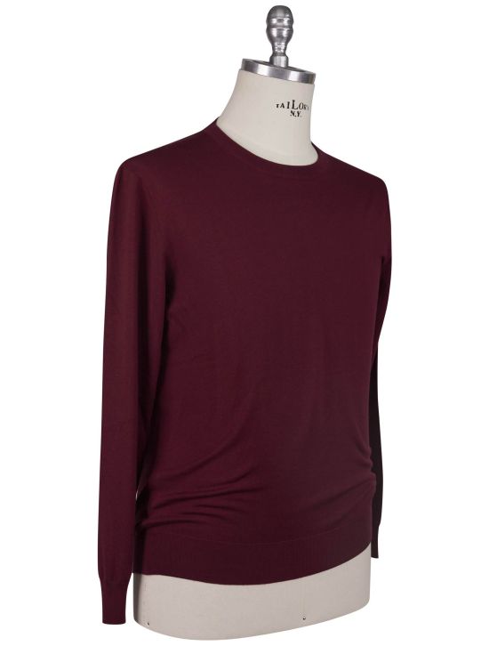 Kiton Kiton Burgundy Wool Sweater Crewneck Burgundy 001