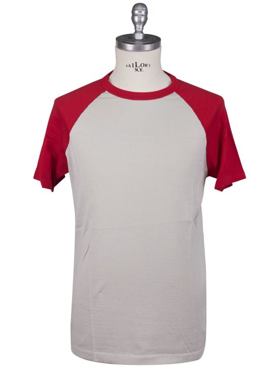 Kiton Kiton Gray Red Cotton T-Shirt Gray / Red 000