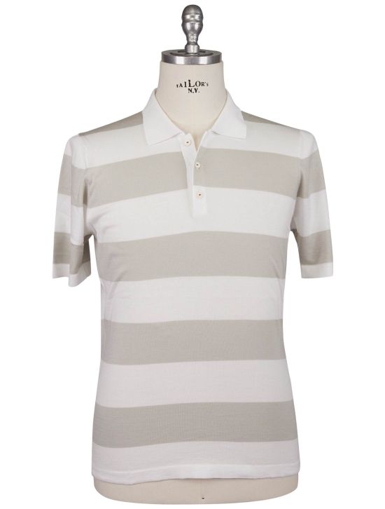 Kiton Kiton Gray White Cotton Polo Gray / White 000