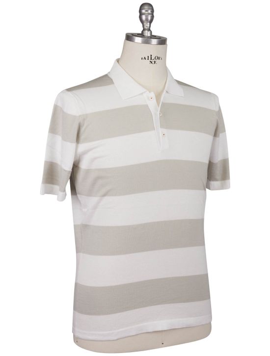 Kiton Kiton Gray White Cotton Polo Gray / White 001