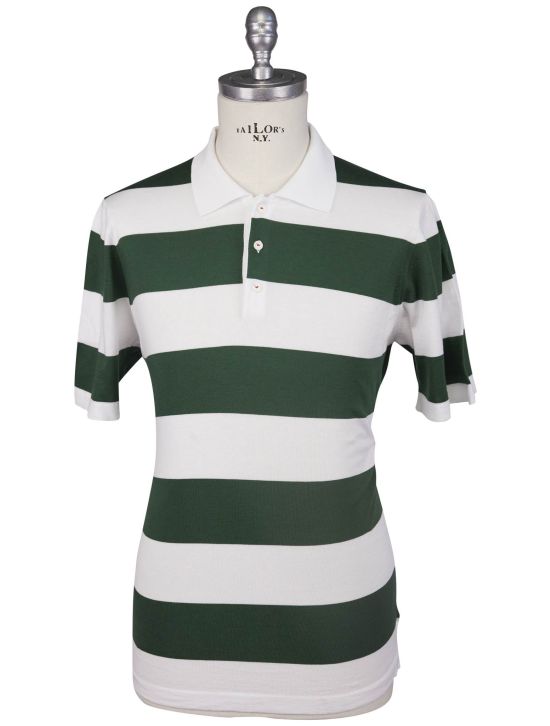 Kiton Kiton White Green Cotton Polo White / Green 000