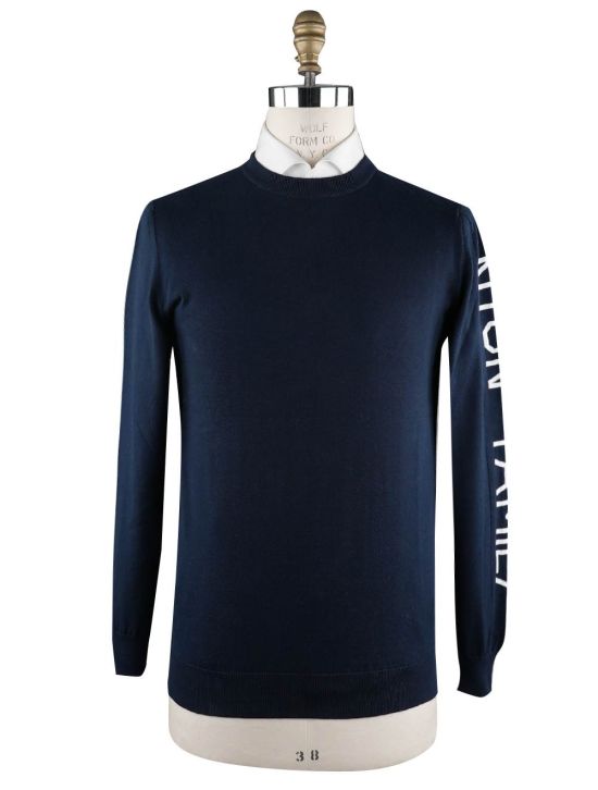 Kiton Kiton Blue Cotton Sweater Crewneck Blue 000