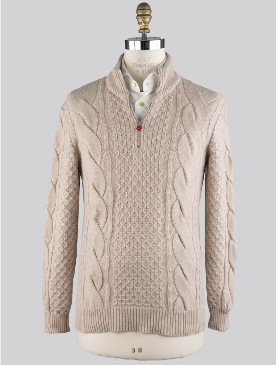 Kiton Kiton Beige Cashmere Sweater Half Zip Beige 000