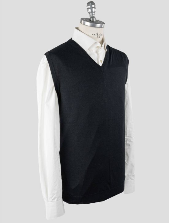 Kiton Kiton Blue Navy Cashmere Silk Sweater Gilet Blue Navy 001