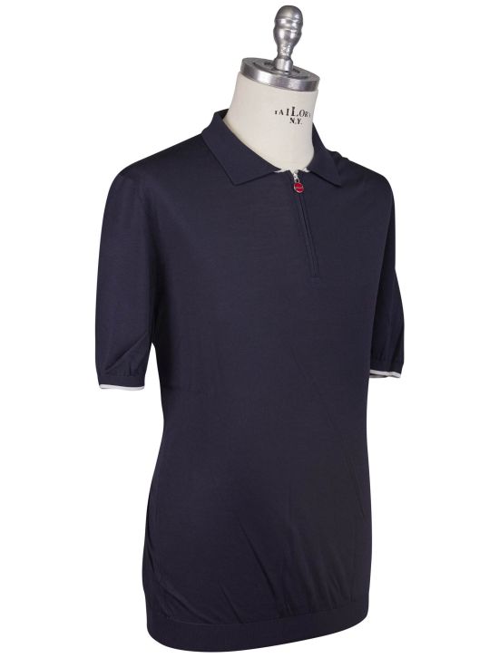 Kiton Kiton Blue Silk Polo Blue 001