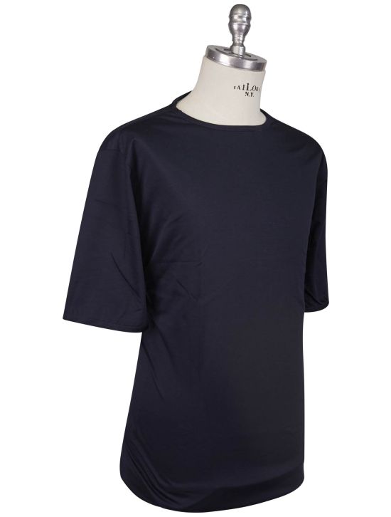 KNT Kiton Knt Blue Cotton T-Shirt Blue 001