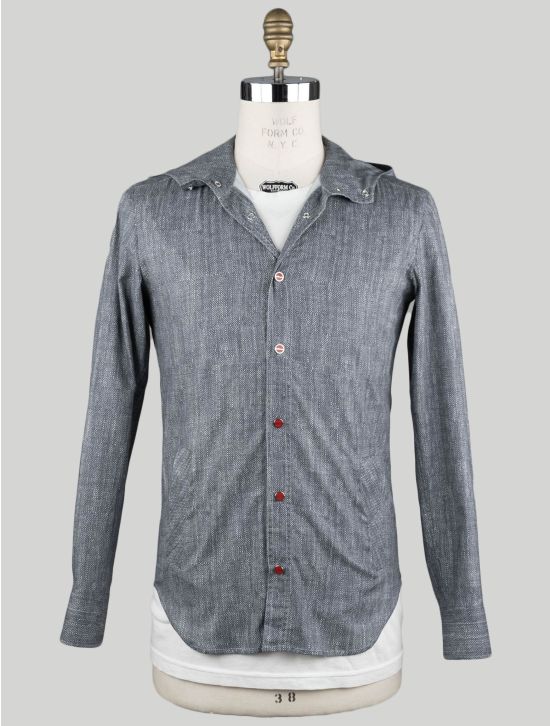 Kiton Kiton Gray White Cotton Overshirt Mariano Gray / White 000