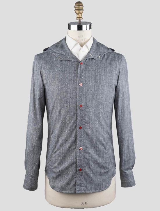 Kiton Kiton Gray White Cotton Overshirt Mariano Gray / White 001