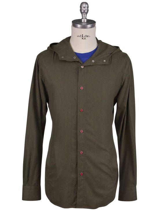 Kiton Kiton Green Cotton Lyocell Overshirt Mariano Green 000