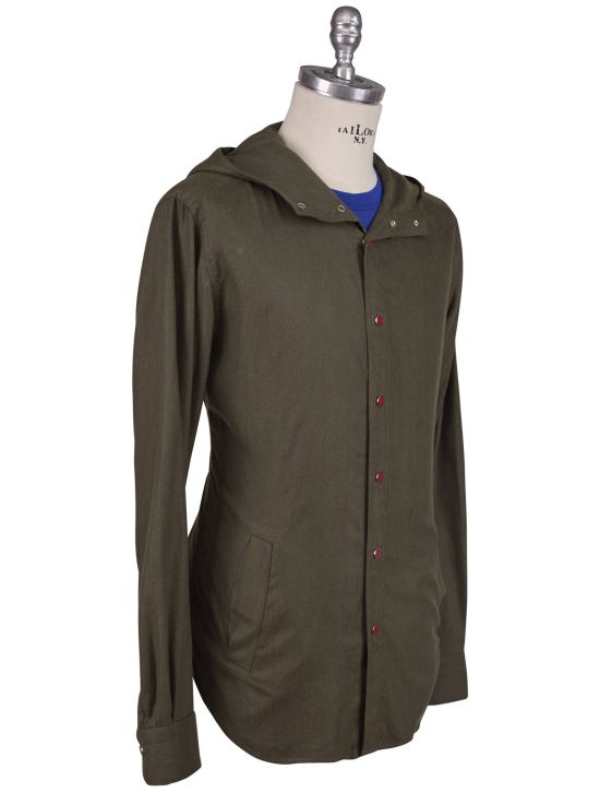 Kiton Kiton Green Cotton Lyocell Overshirt Mariano Green 001