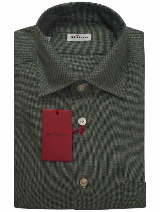 Kiton Kiton Green Cotton Shirt Green 000