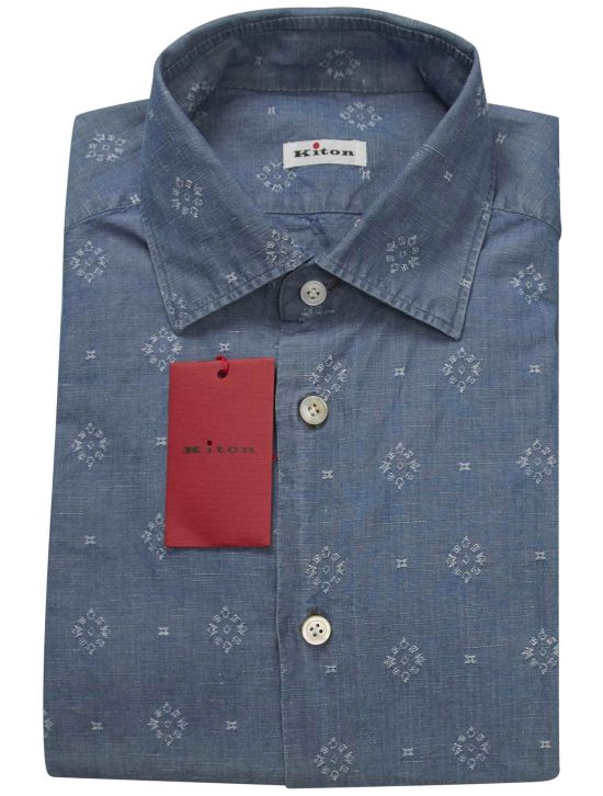 Kiton Kiton Blue Cotton Linen Shirt Blue 000