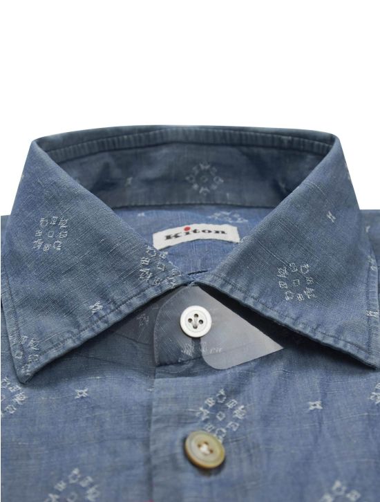 Kiton Kiton Blue Cotton Linen Shirt Blue 001