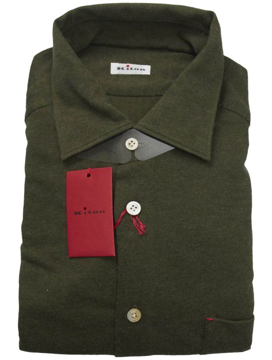 Kiton Kiton Green Cotton Shirt Green 000