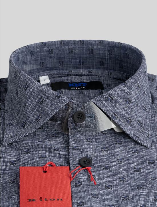 KNT KNT Kiton Blue Gray Pa Ea Shirt Blue / Gray 001