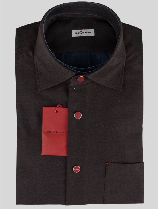 Kiton Kiton Brown Cotton Cashmere Shirt Brown 000