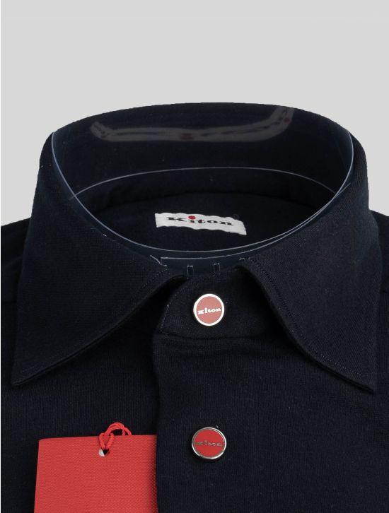 Kiton Kiton Dark Blue Cotton Cashmere Shirt Dark Blue 001