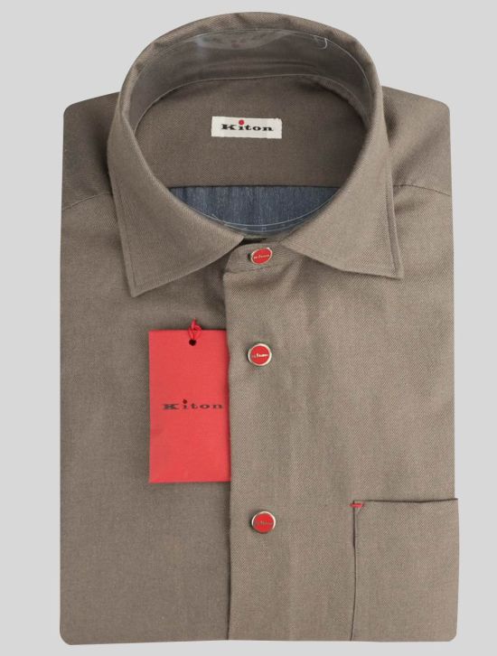 Kiton Kiton Taupe Cotton Cashmere Shirt Taupe 000