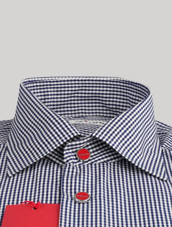 Kiton Kiton White Blue Cotton Shirt White / Blue 001