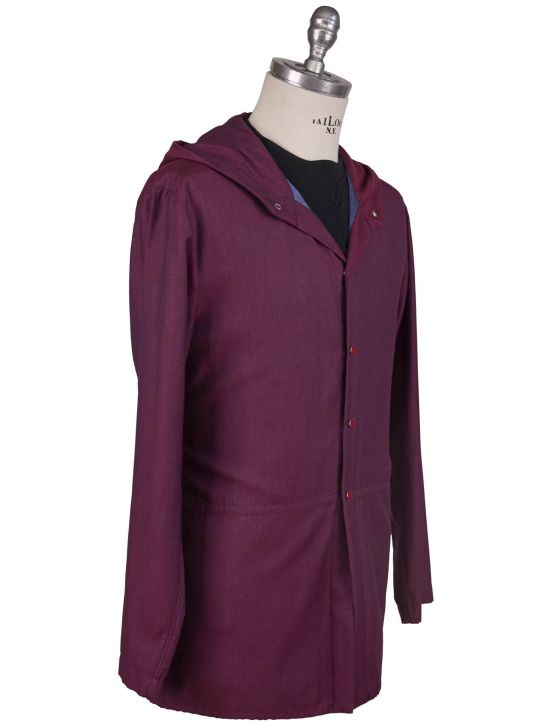 Kiton Kiton Burgundy Cotton Overshirt Burgundy 001