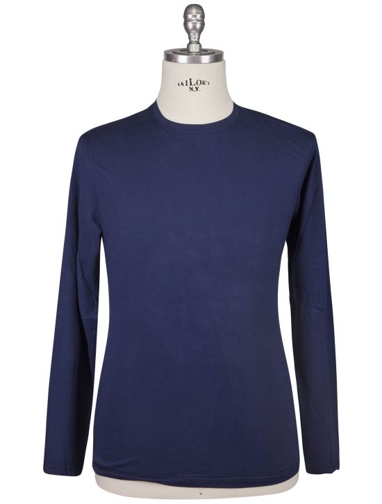 Kiton Kiton Blue Cotton Cashmere Sweater Crewneck Blue 000